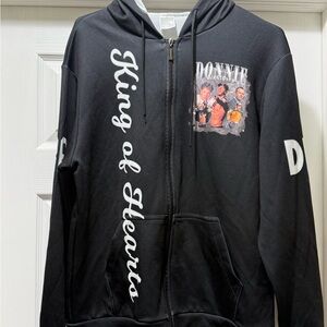 Donnie Wahlberg Black Graphic Zip-Up